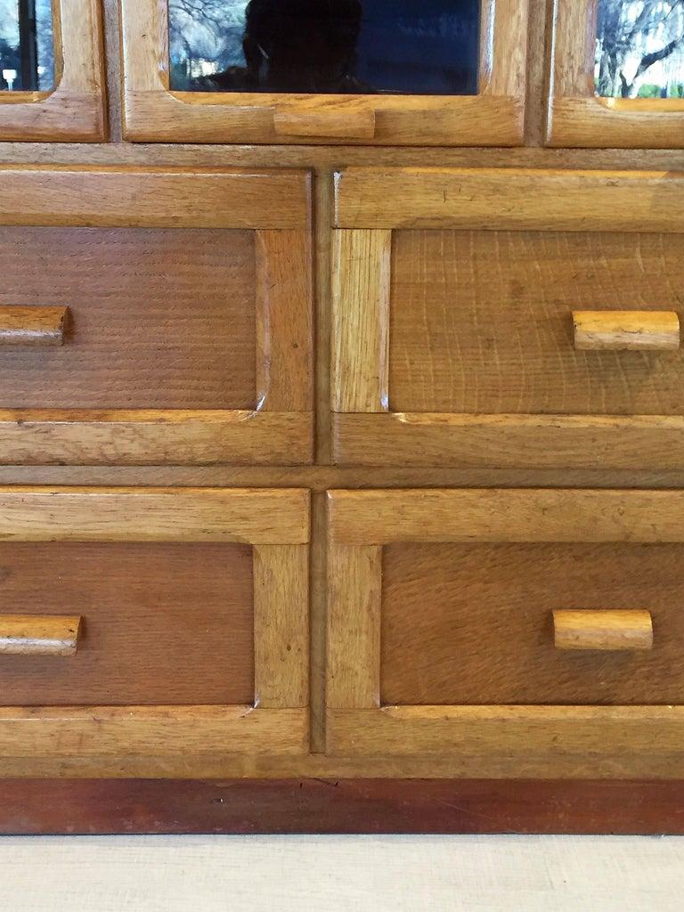 Large English Haberdasher's Cabinet with Glass-Fronted Drawers 5