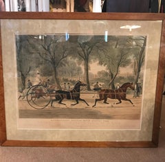 Large English Hand Colored Equestrian Engraving, circa 1839