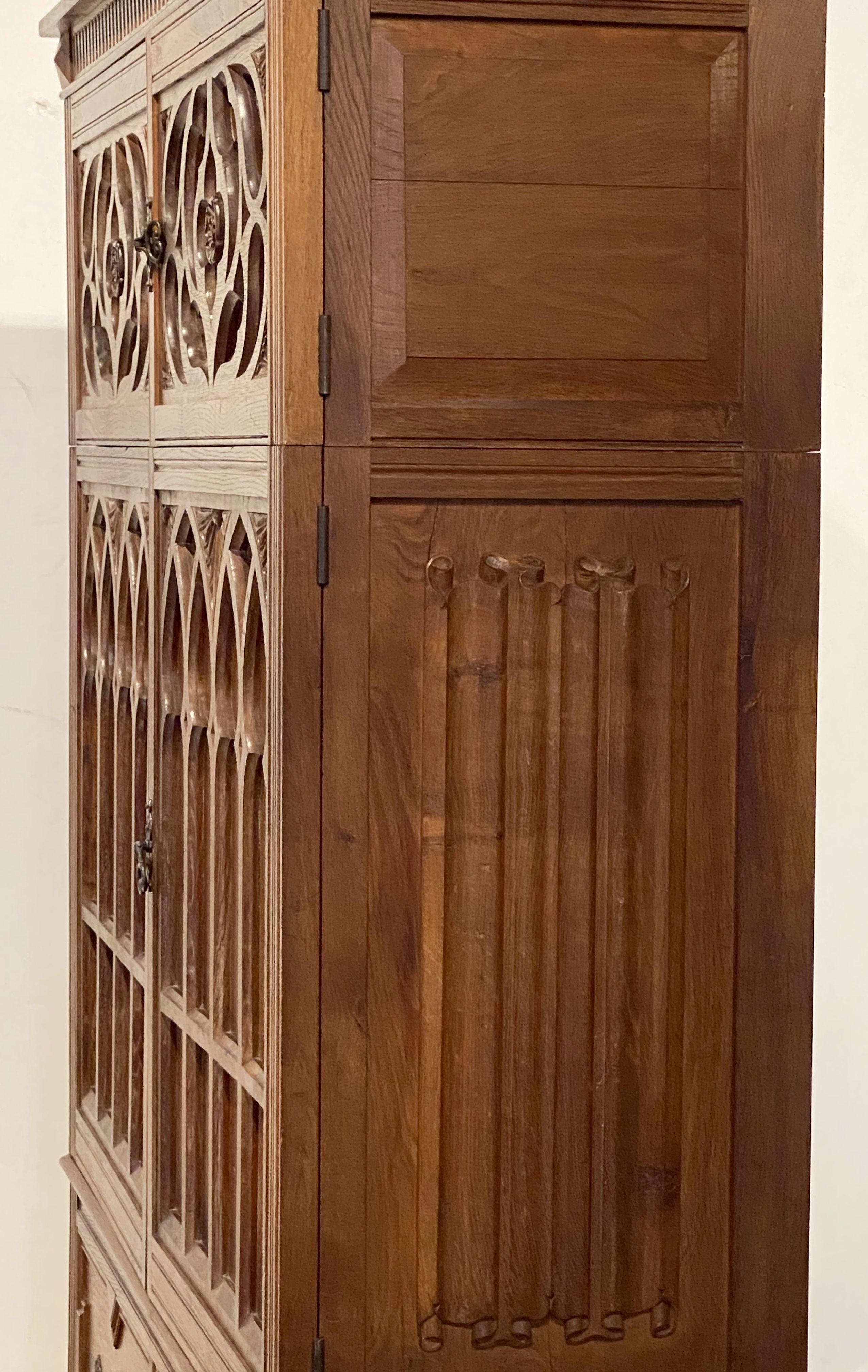 Large English Historical Housekeeper's Cabinet or Cupboard of Oak 12