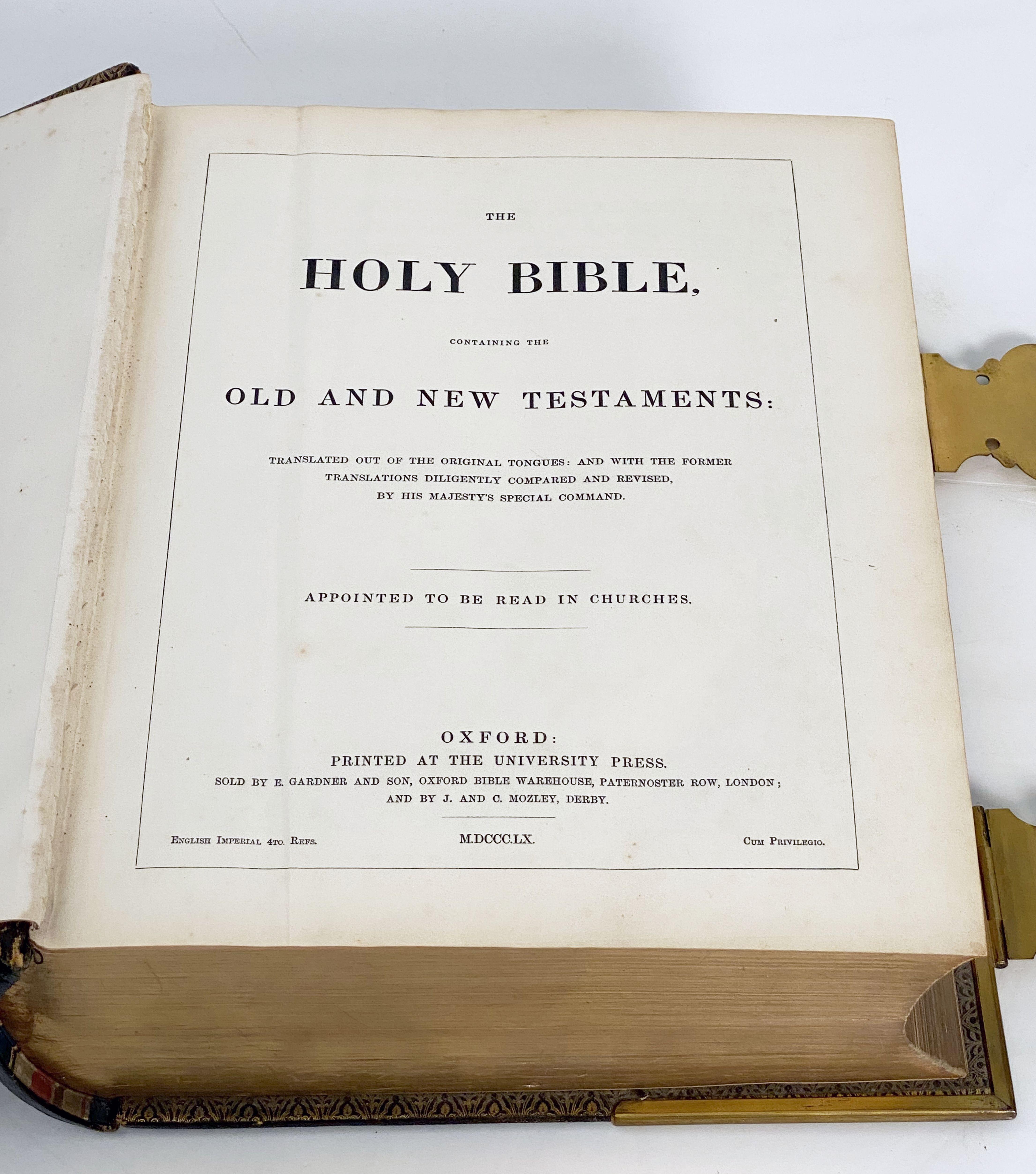 Large English Holy Bible with Clasps from the 19th Century 3