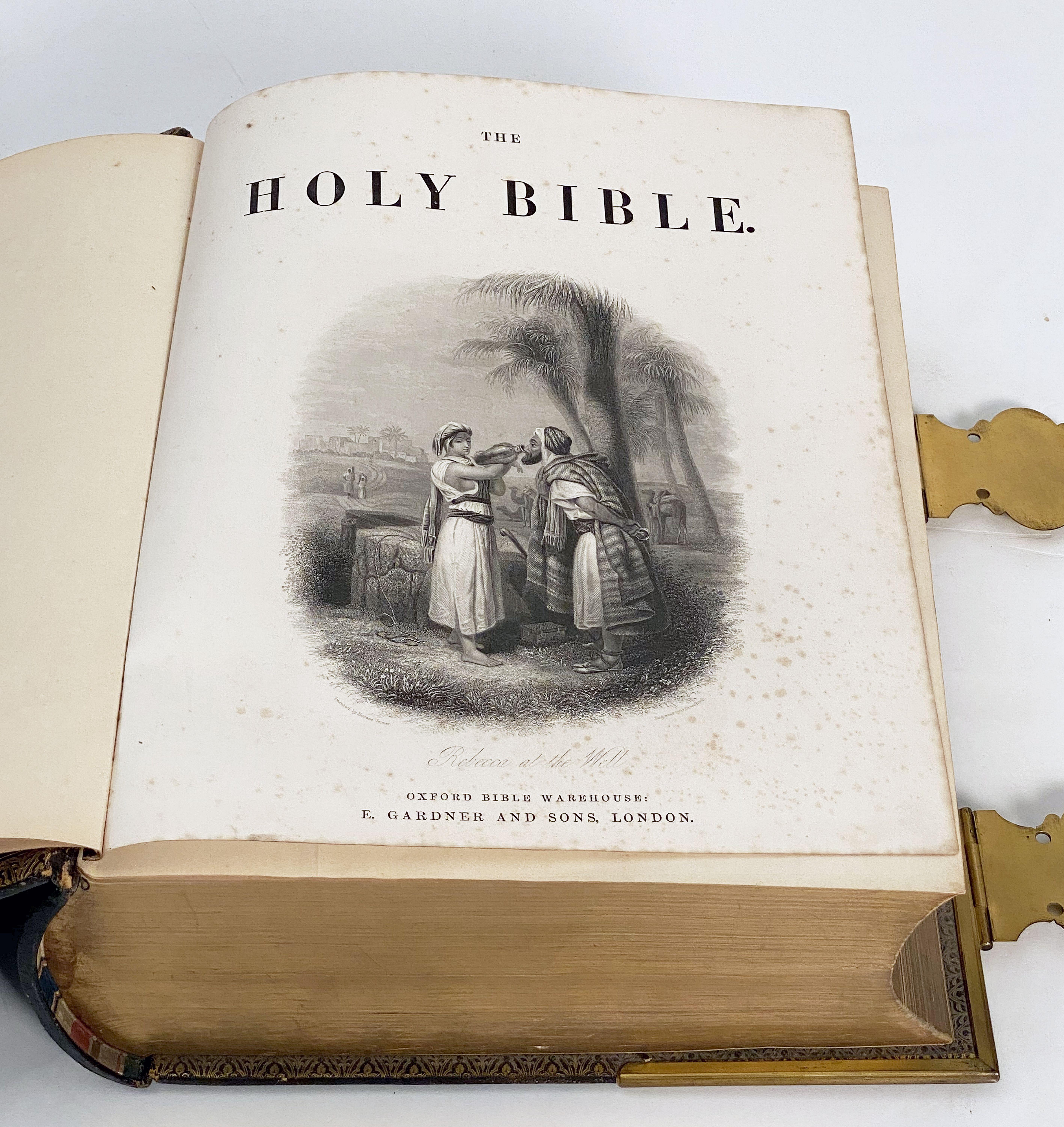 Large English Holy Bible with Clasps from the 19th Century 1