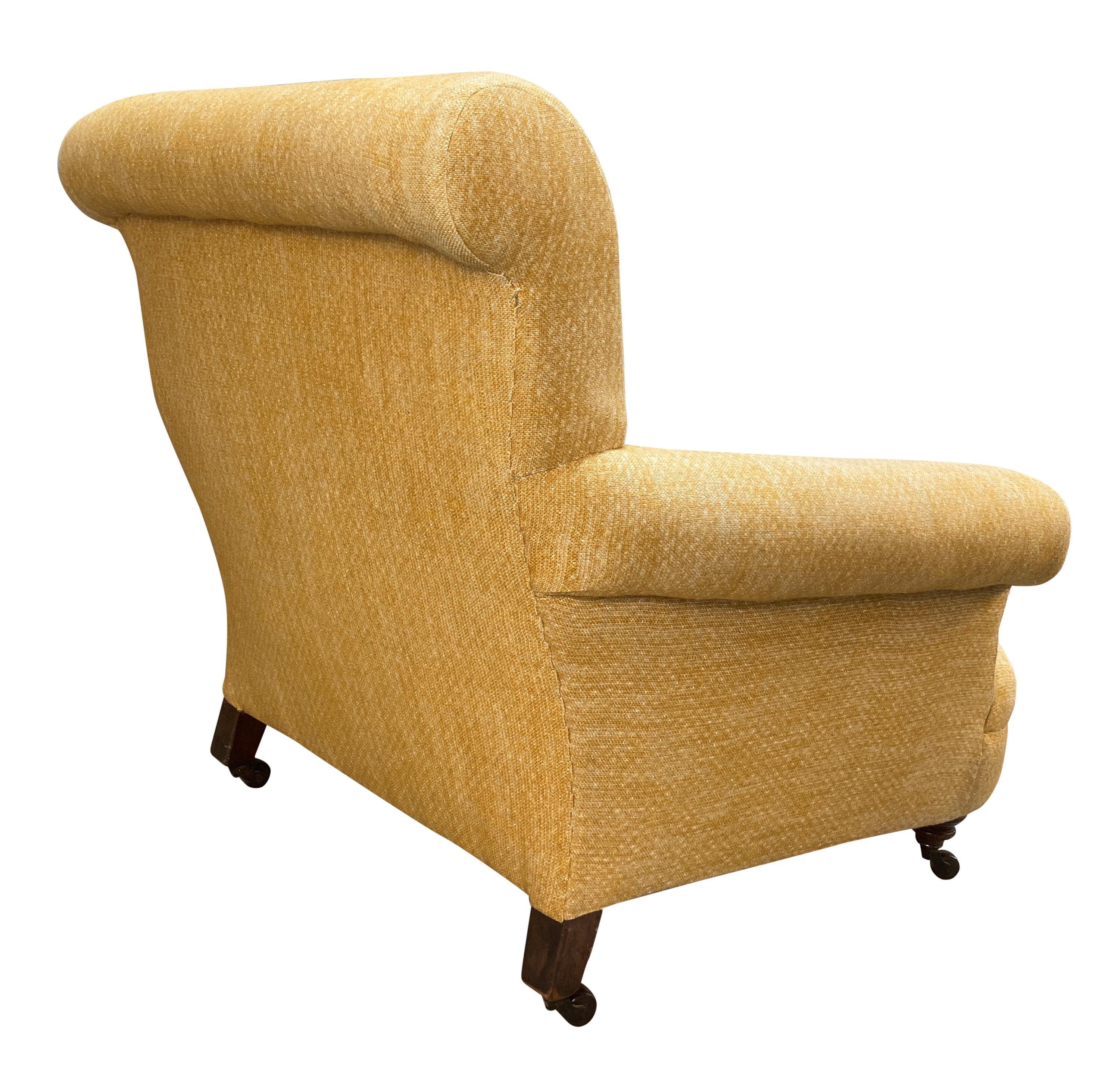 Fin du XIXe siècle Grand fauteuil club anglais de style Howard and Sons en vente