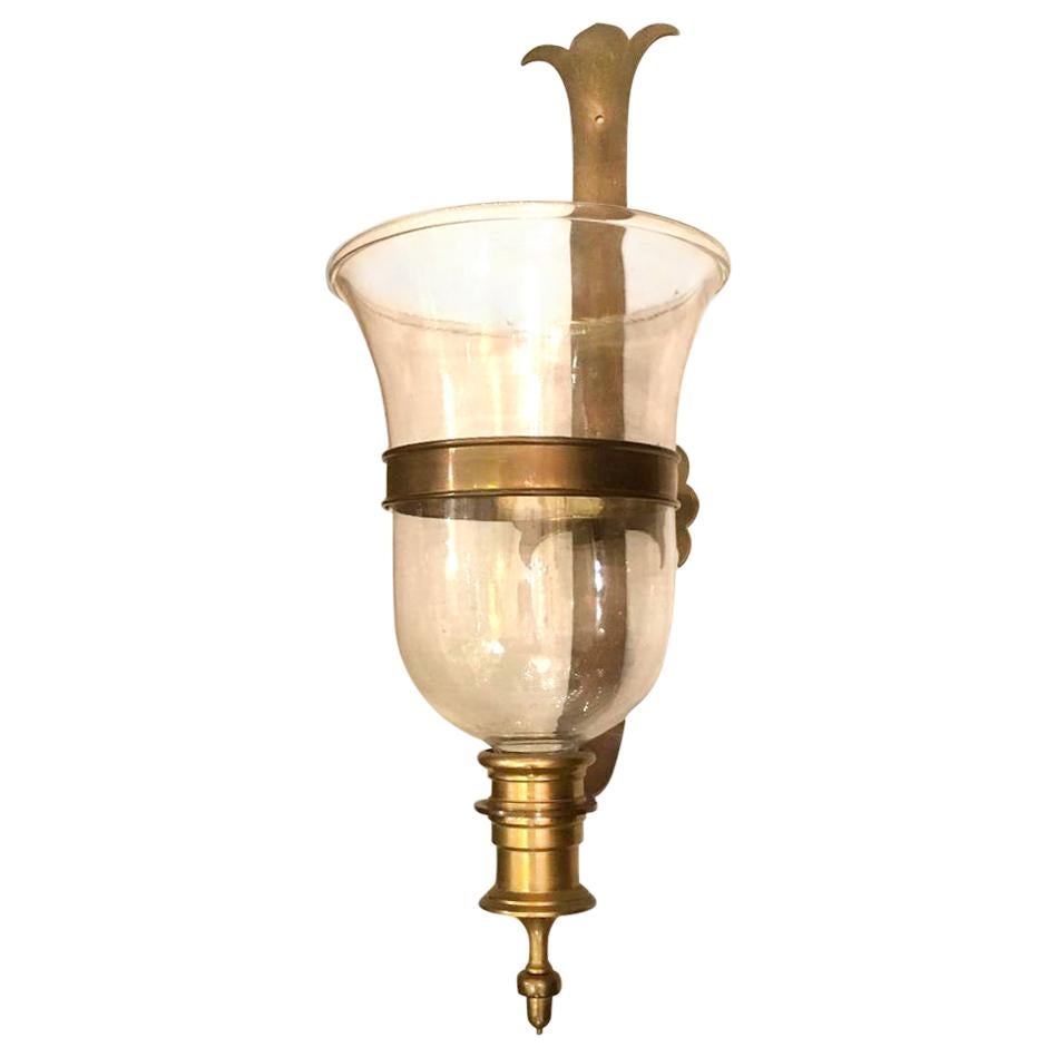 Large English Hurricane Sconce For Sale