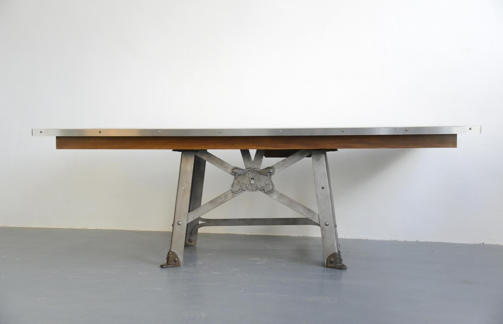 Large English industrial table by Benthall circa 1910

- Will seat 8-10
- Cast iron base
- Beautiful shield style logo 