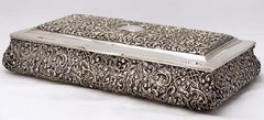 Große englische Schmuckschatulle aus Sterlingsilber von Henry Matthews