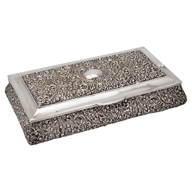 Large English Jewelry Box of Sterling Silver by Henry Matthews at 1stDibs