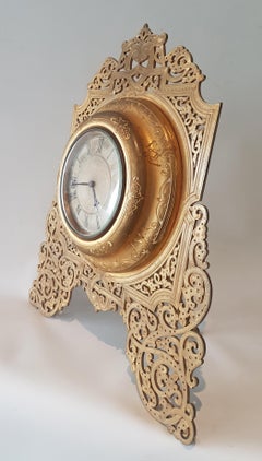 Large English Late 19th Century Ormolu Strut Clock in Manner of Cole