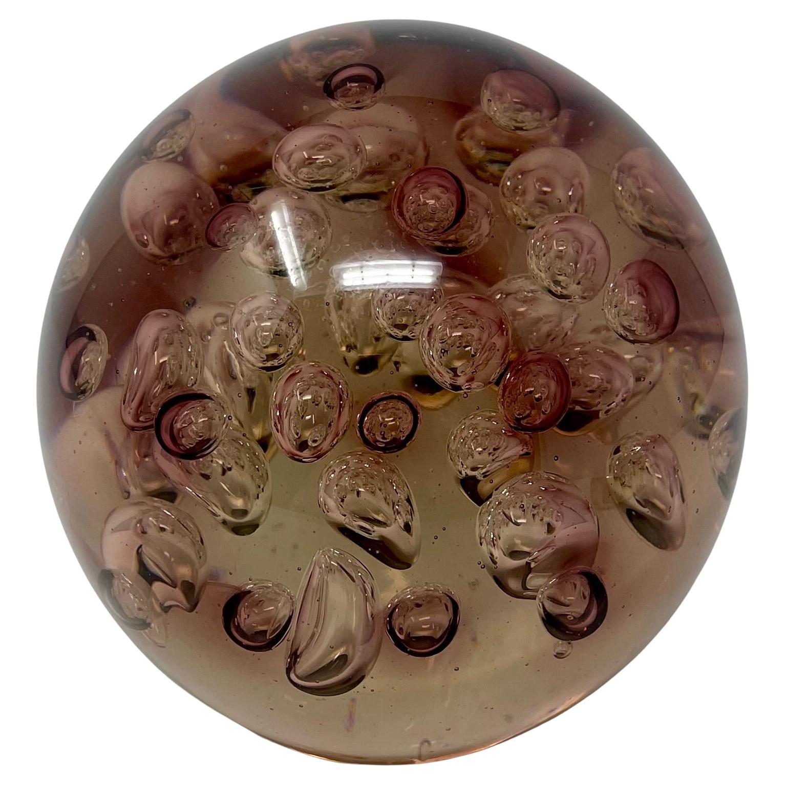 Large English lavender glass paperweight.