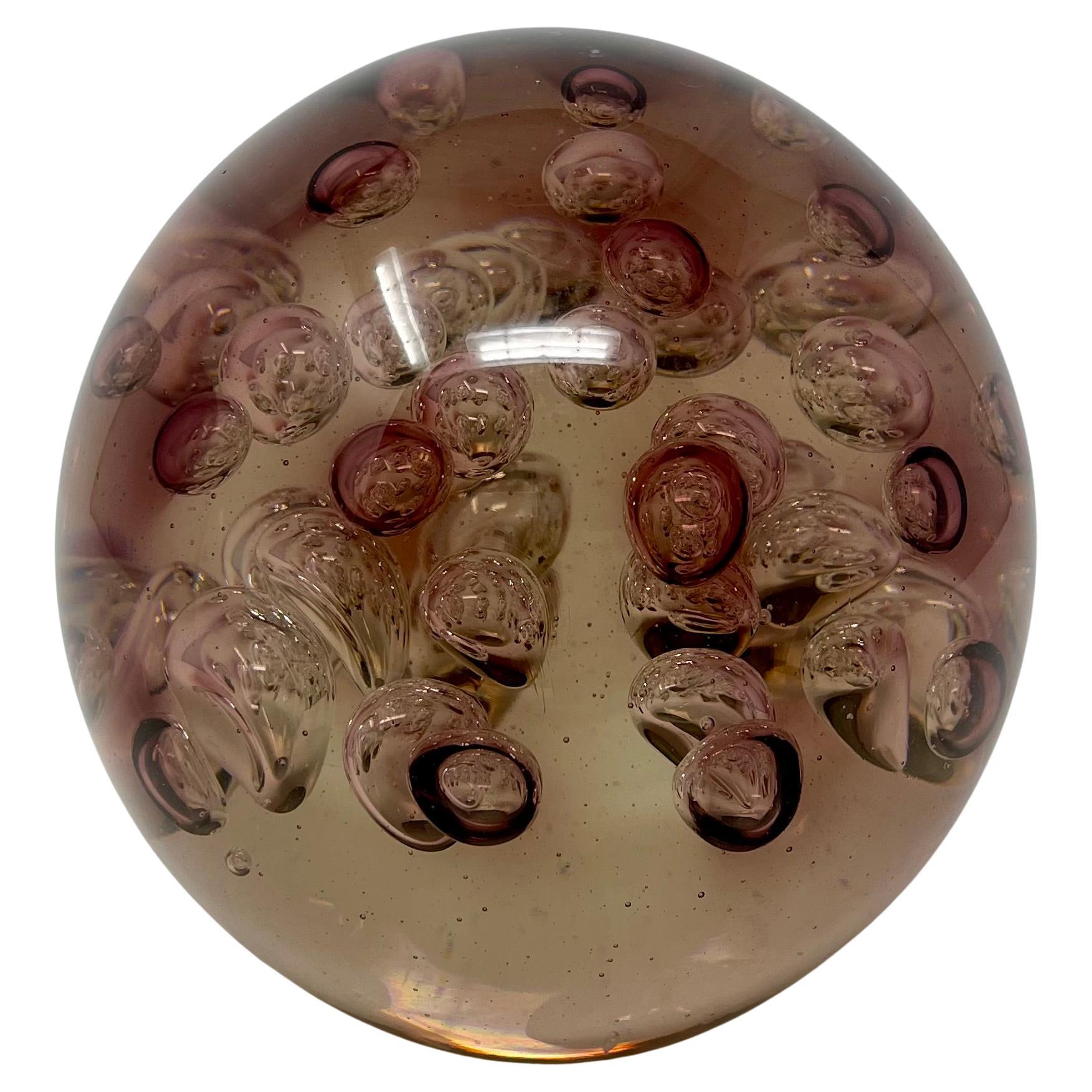 Large English Lavender Glass Paperweight In Good Condition For Sale In New Orleans, LA
