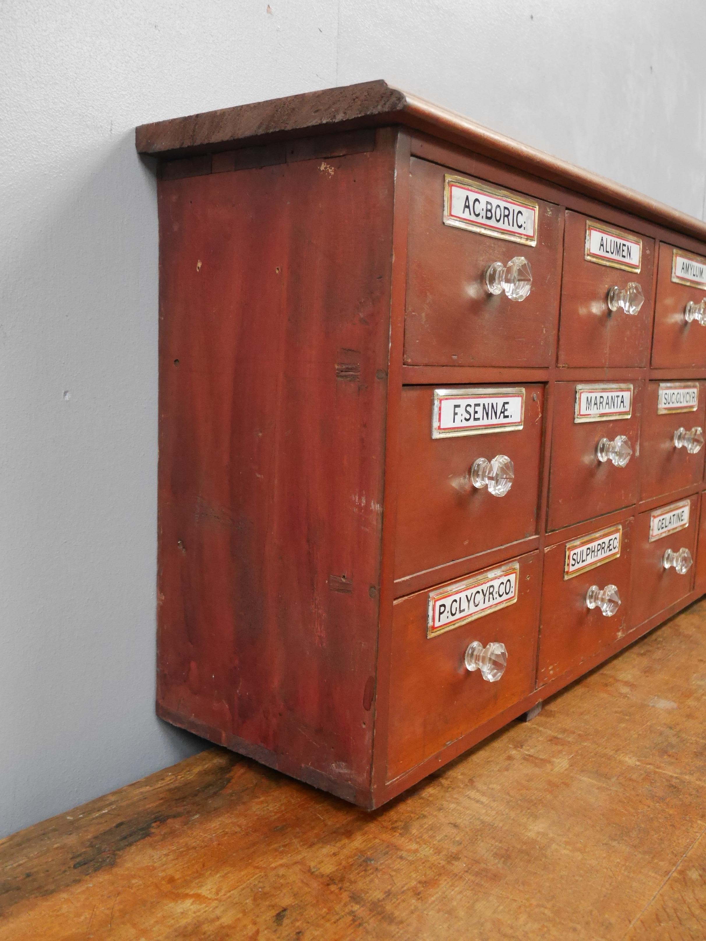 Large English Mahogany Apothecary Drawers c1890 For Sale 2