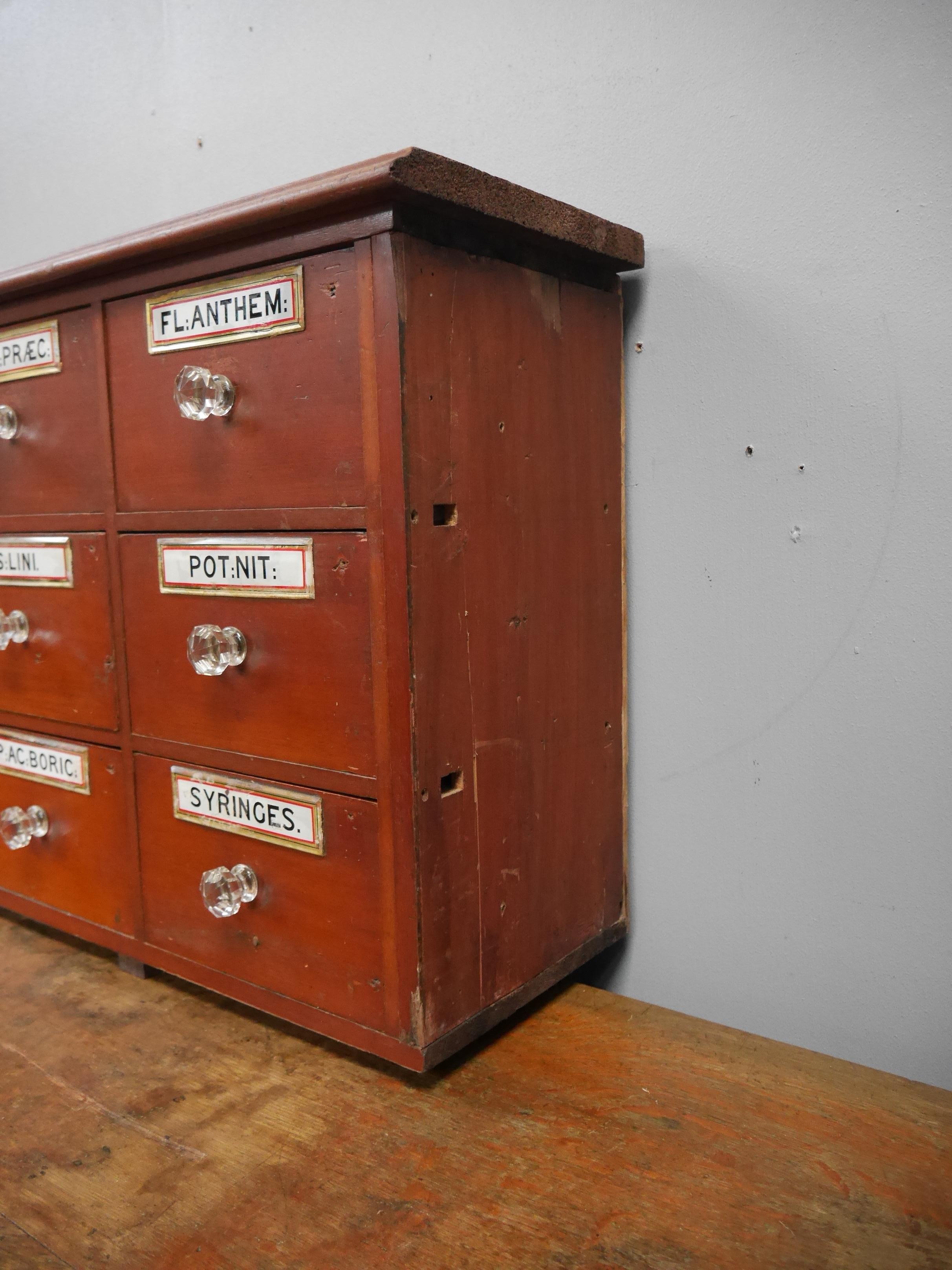 Large English Mahogany Apothecary Drawers c1890 For Sale 3
