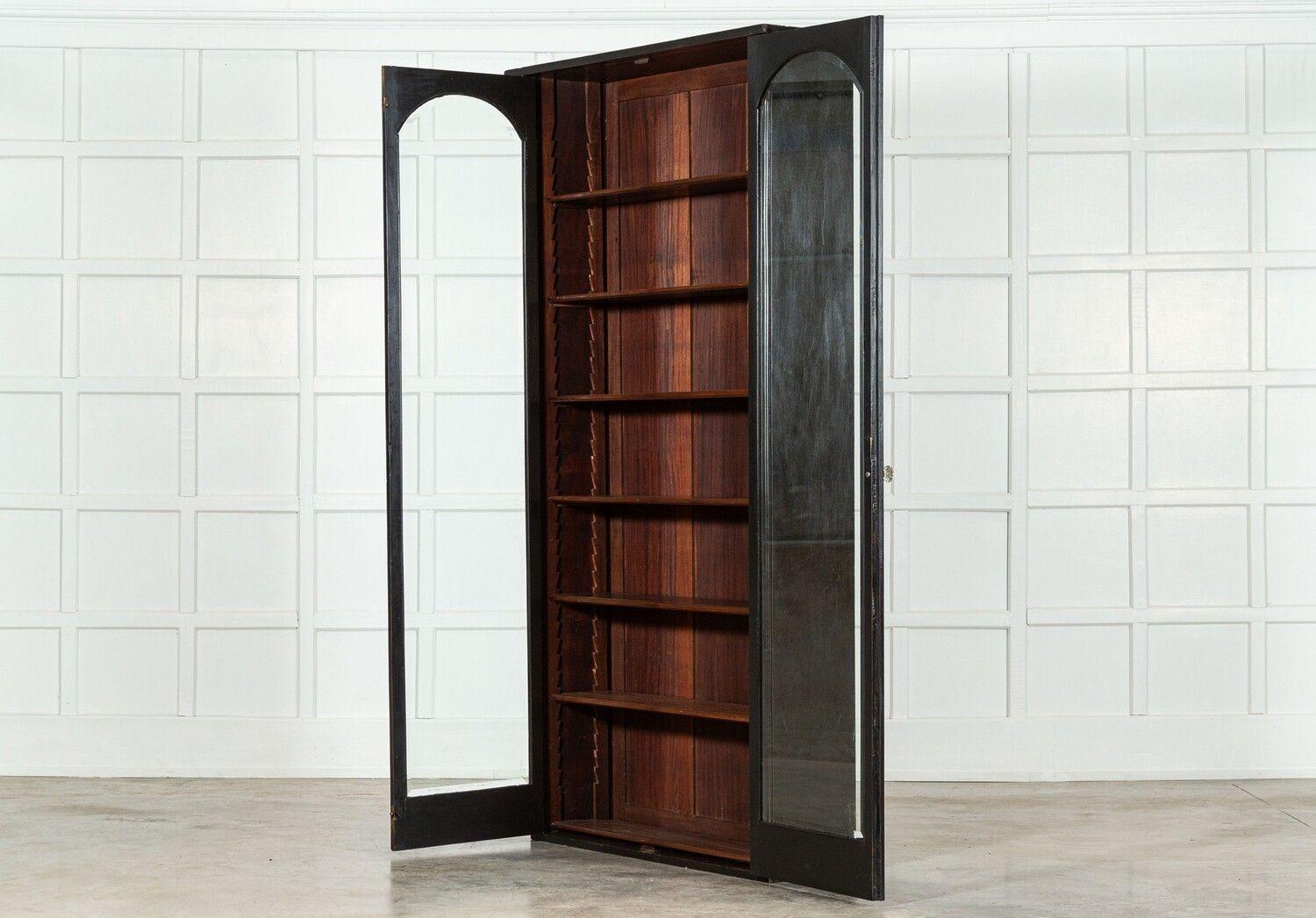 Large English Mahogany Glazed Bookcase / Vitrine For Sale 2