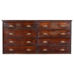 Large English Mahogany Haberdashery Drawers / Counter