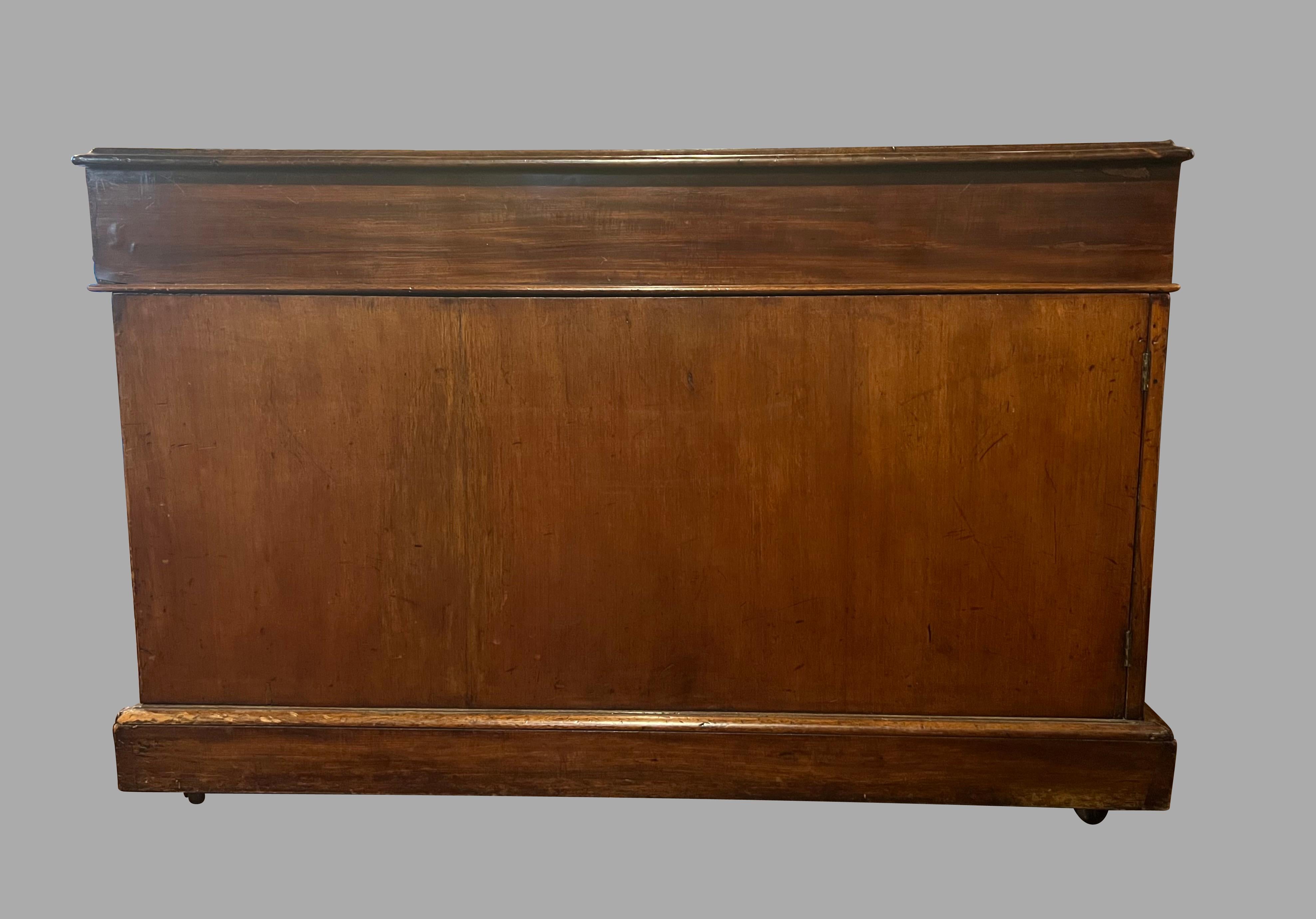 Large English Mahogany Partners Desk with Gilt-Tooled Brown Leather Top 3