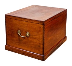 Large English Mahogany Silverware Flatware / Collectors Trunk Circa 1900