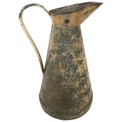 Antique Large English Metal Pitcher, Late 19th Century