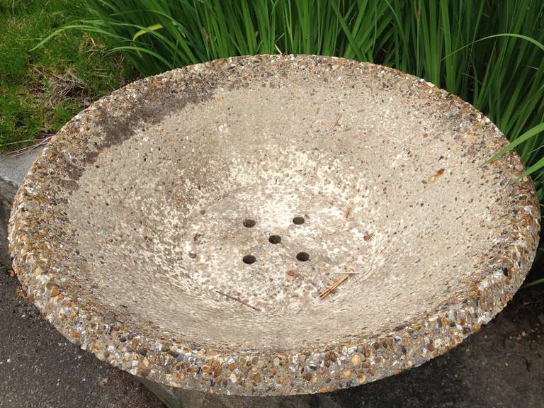 large stone bowl planter