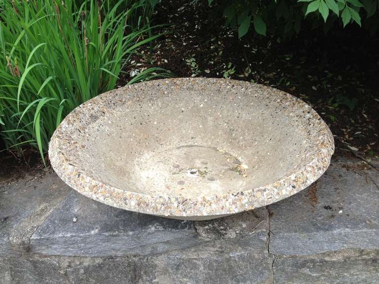 Mid-20th Century Large English Mid-Century Modern Cast Stone Bowl Planter For Sale