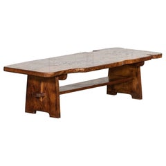 Large English MidC Burr Oak Coffee Table
