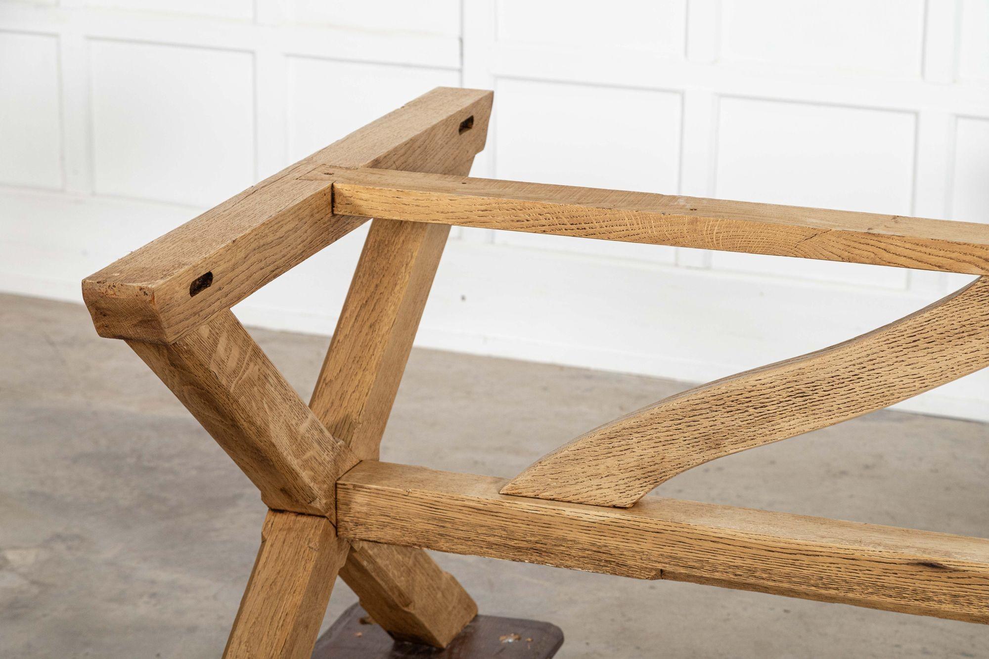 Large English MidC Oak X Frame Refectory Table For Sale 12