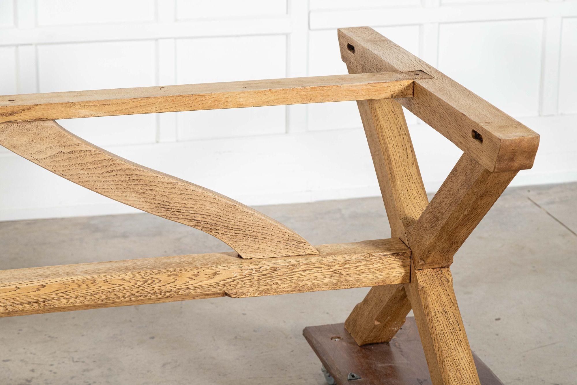 Large English MidC Oak X Frame Refectory Table For Sale 13