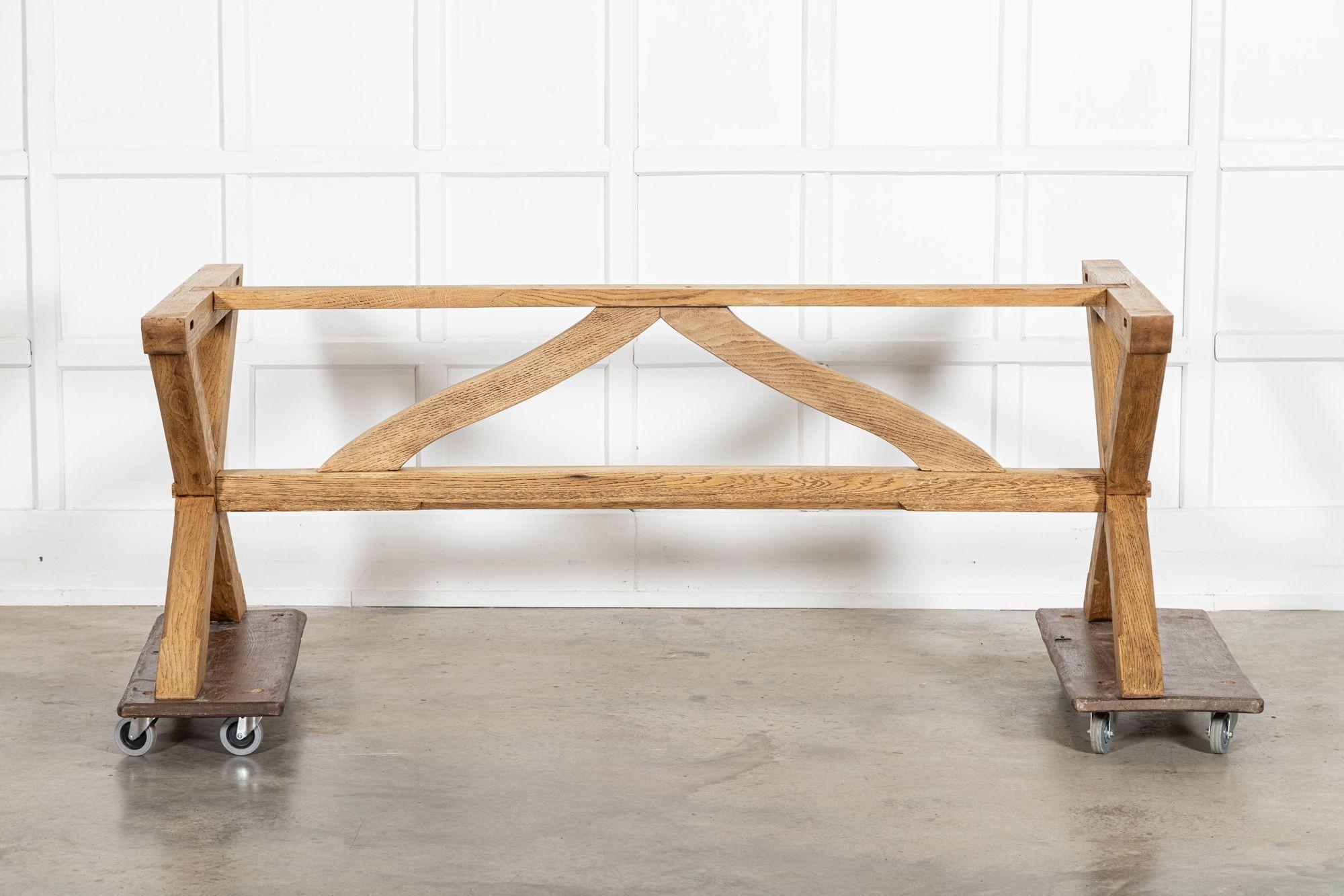 Large English MidC Oak X Frame Refectory Table For Sale 2