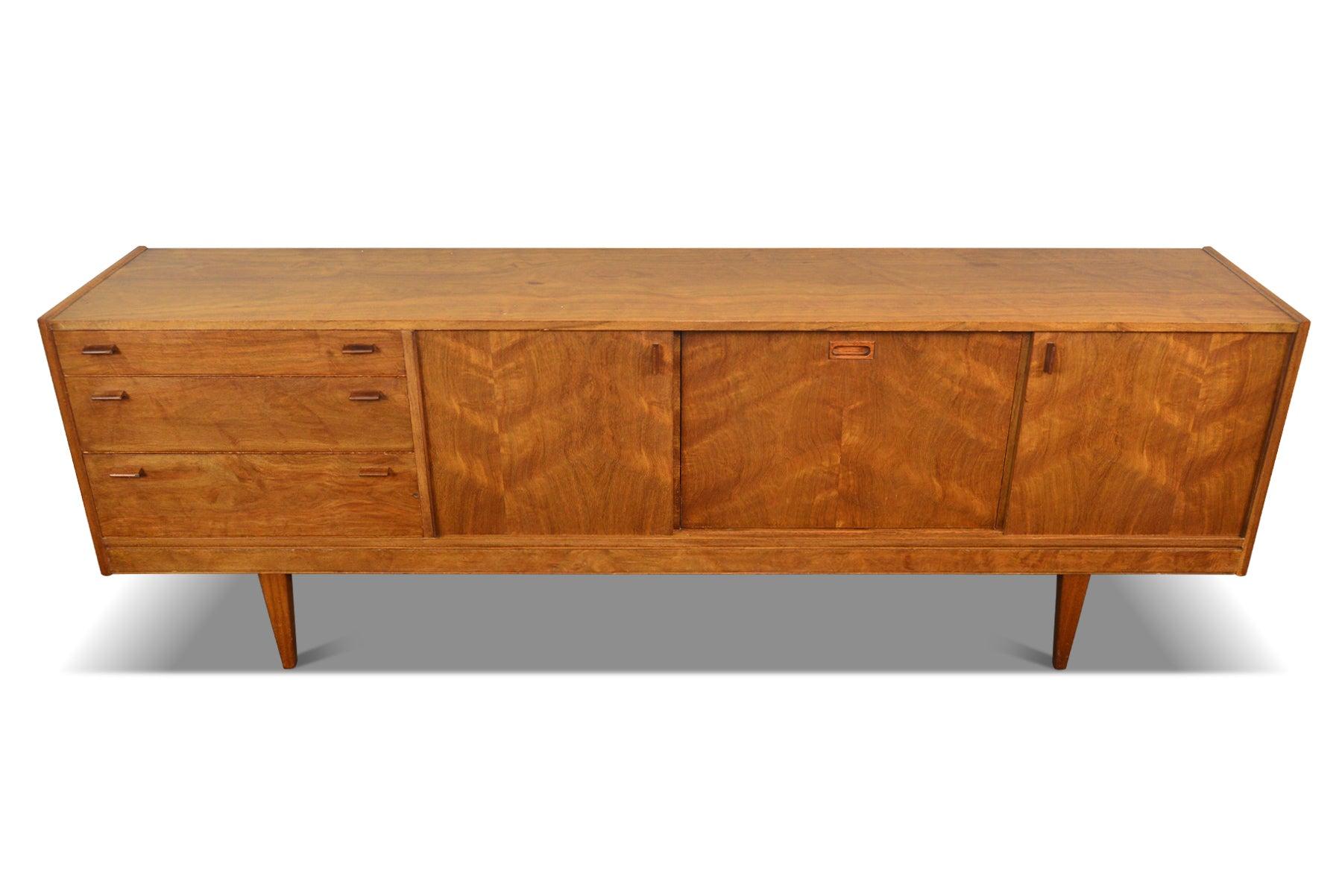 Large English Modern Credenza with Sliding Doors In Excellent Condition In Berkeley, CA