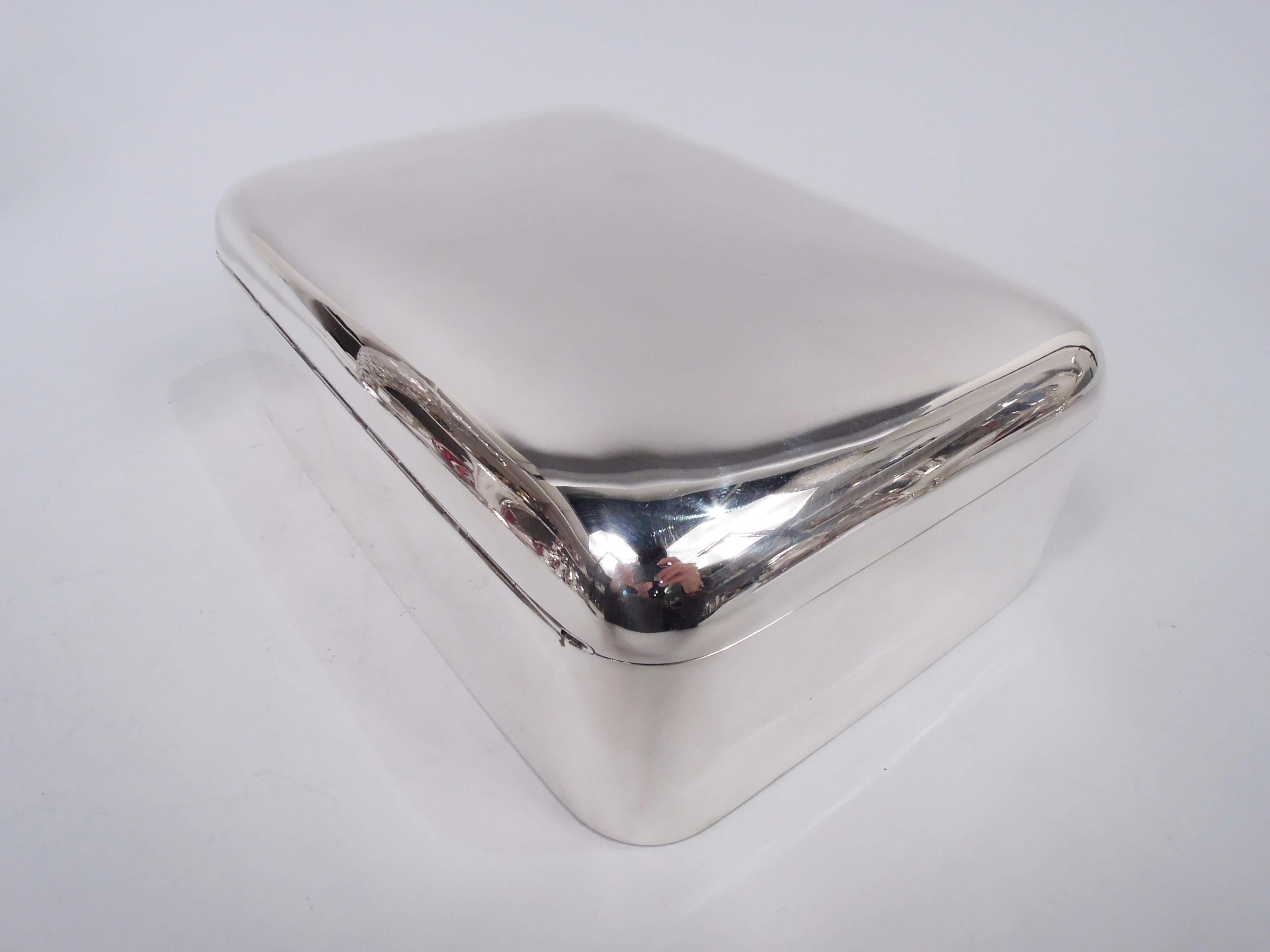 Early 20th Century Large English Modern Sterling Silver Box, 1927
