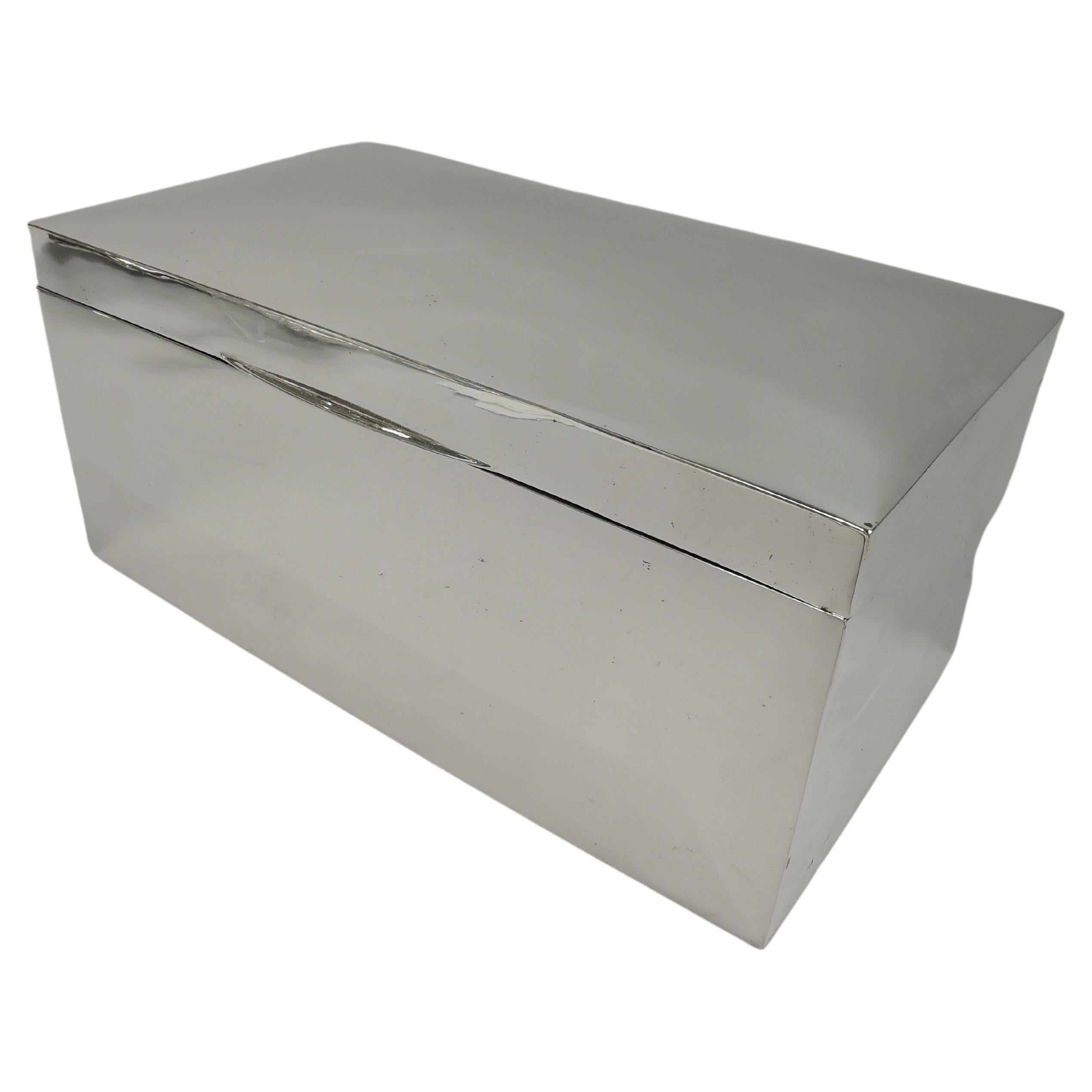 Large English Modern Sterling Silver Box