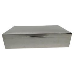 Large English Modern Sterling Silver Box 