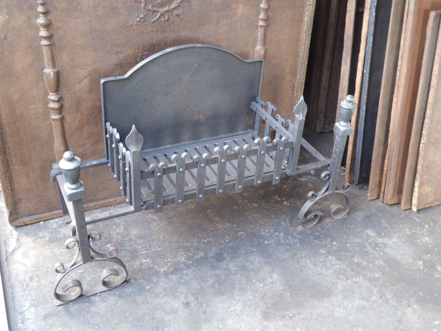Large English Neo Gothic Fireplace Grate, Fire Grate 6
