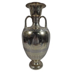 Large English Neo-Grec Gilt Sterling Silver Amphora Trophy Cup