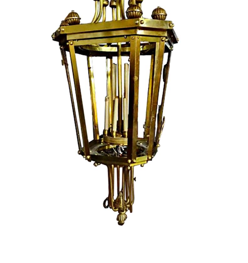 Early 20th Century Large English Neoclassic Lantern For Sale