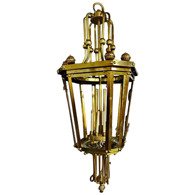 Large English Neoclassic Lantern For Sale