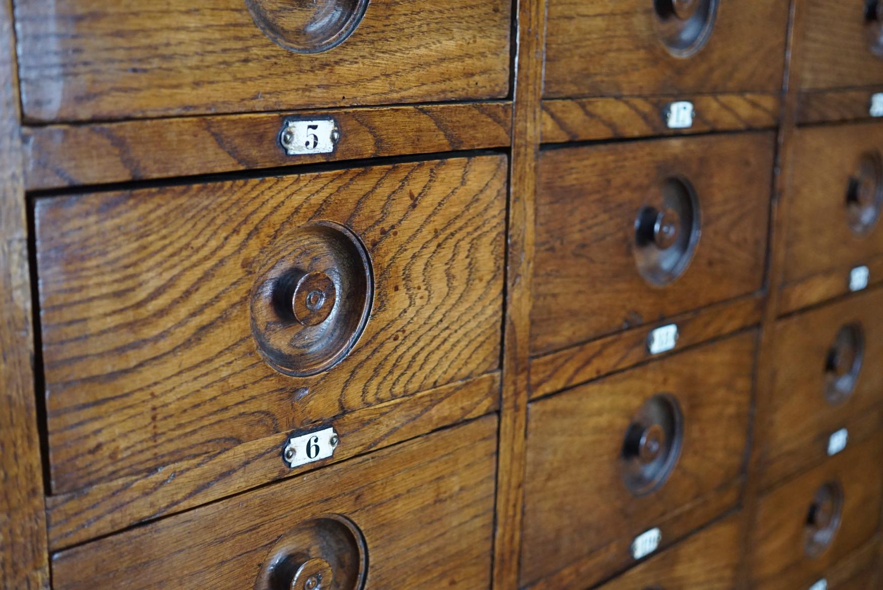 Large English Oak Apothecary Cabinet, 1920s 1