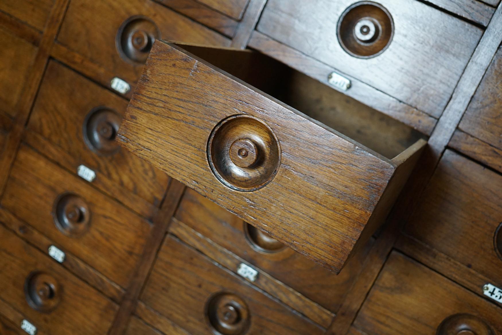 Large English Oak Apothecary Cabinet, 1920s 7