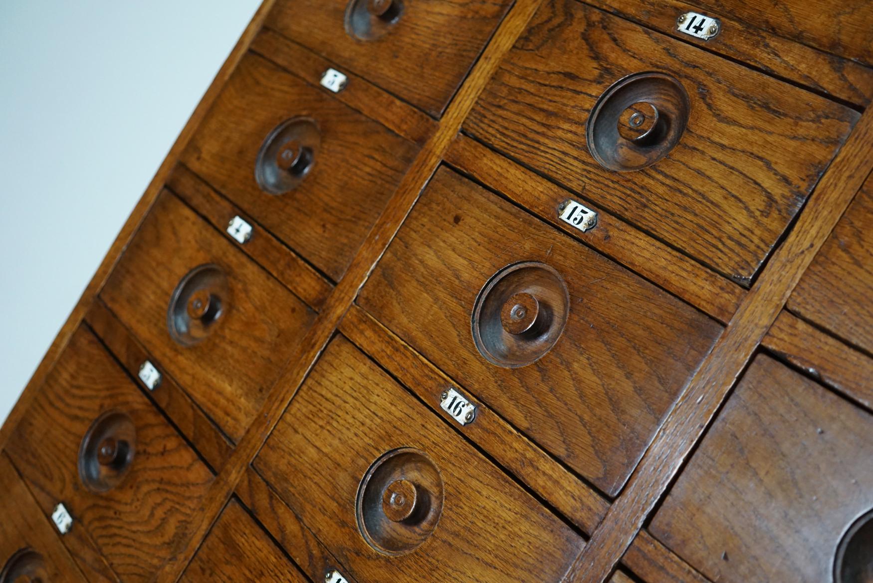 Large English Oak Apothecary Cabinet, 1920s 9