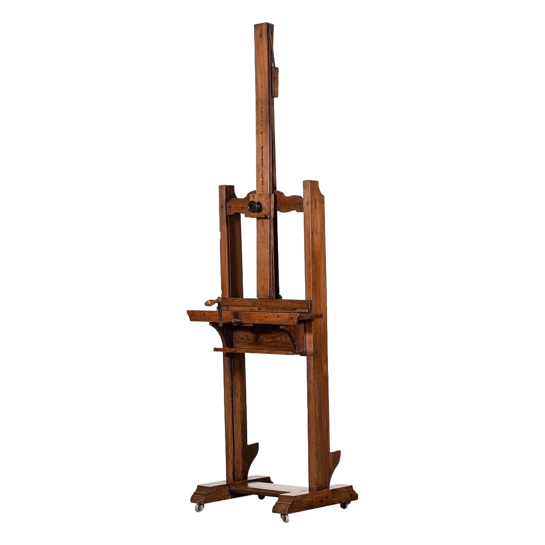Large English Oak Artists Easel For Sale