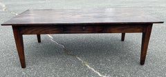 Grande table basse anglaise en chêne avec un seul tiroir