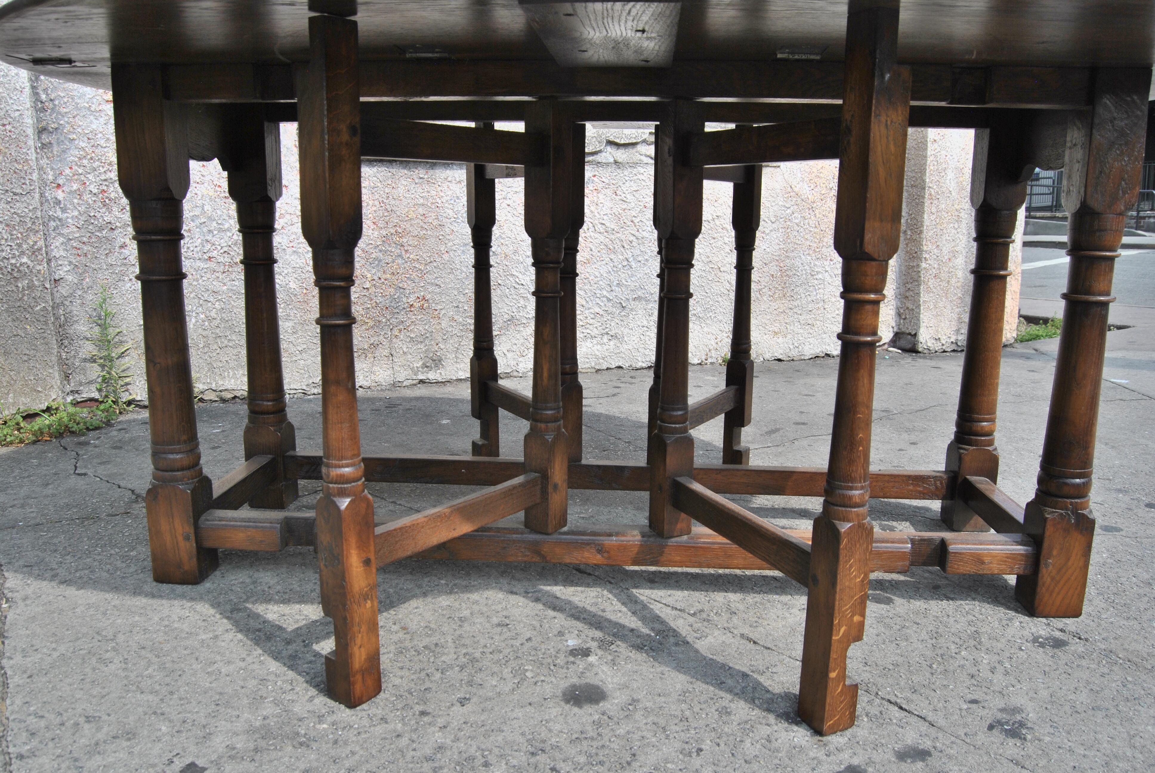 Jacobean Large English Oak Gate Leg Table