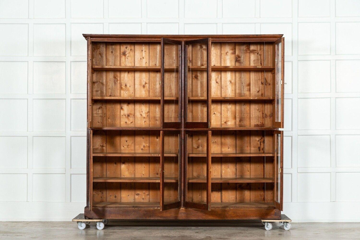 circa 1900
Large English Oak Glazed Bookcase
sku 1755
W199 x D51 x H184 cm
Weight 86 Kg