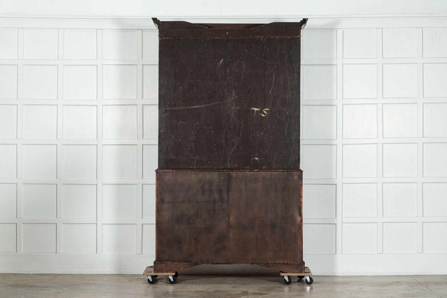 Large English Oak Glazed Bookcase / Vitrine For Sale 12