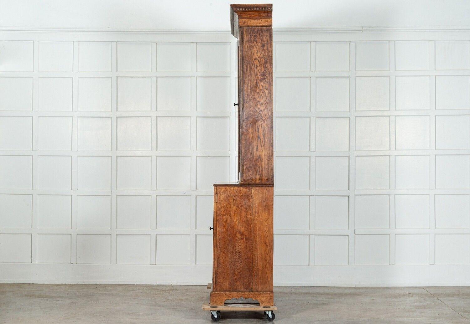 Large English Oak Glazed Bookcase / Vitrine For Sale 4