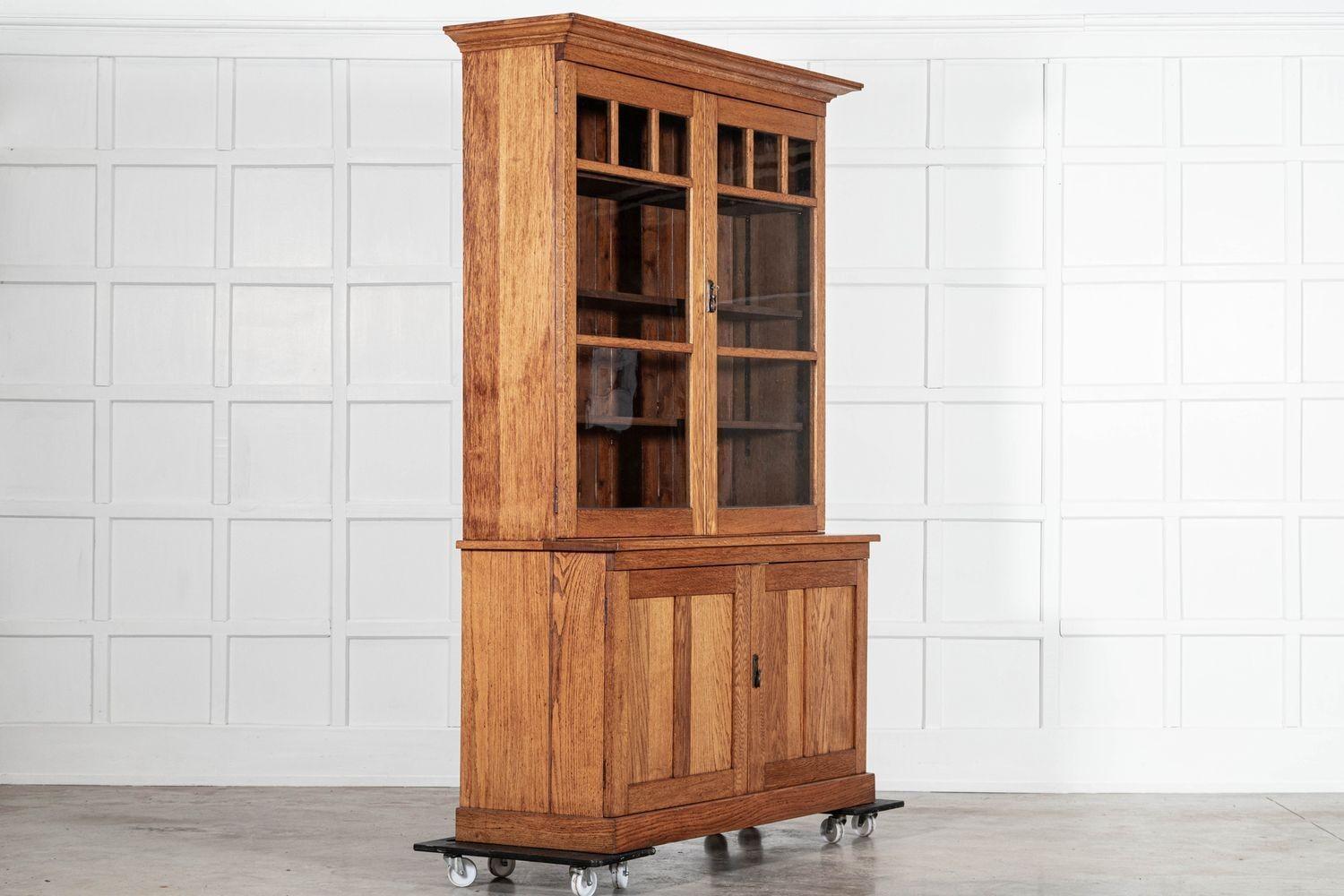 Large English Oak Glazed Dresser In Good Condition In Staffordshire, GB