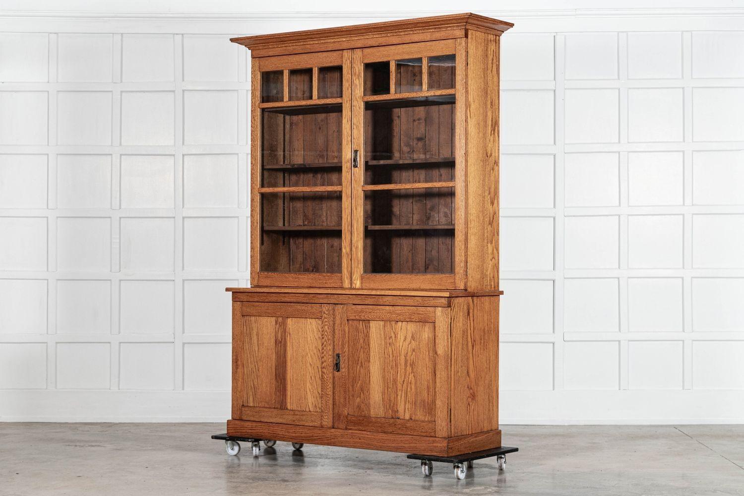 Elm Large English Oak Glazed Dresser
