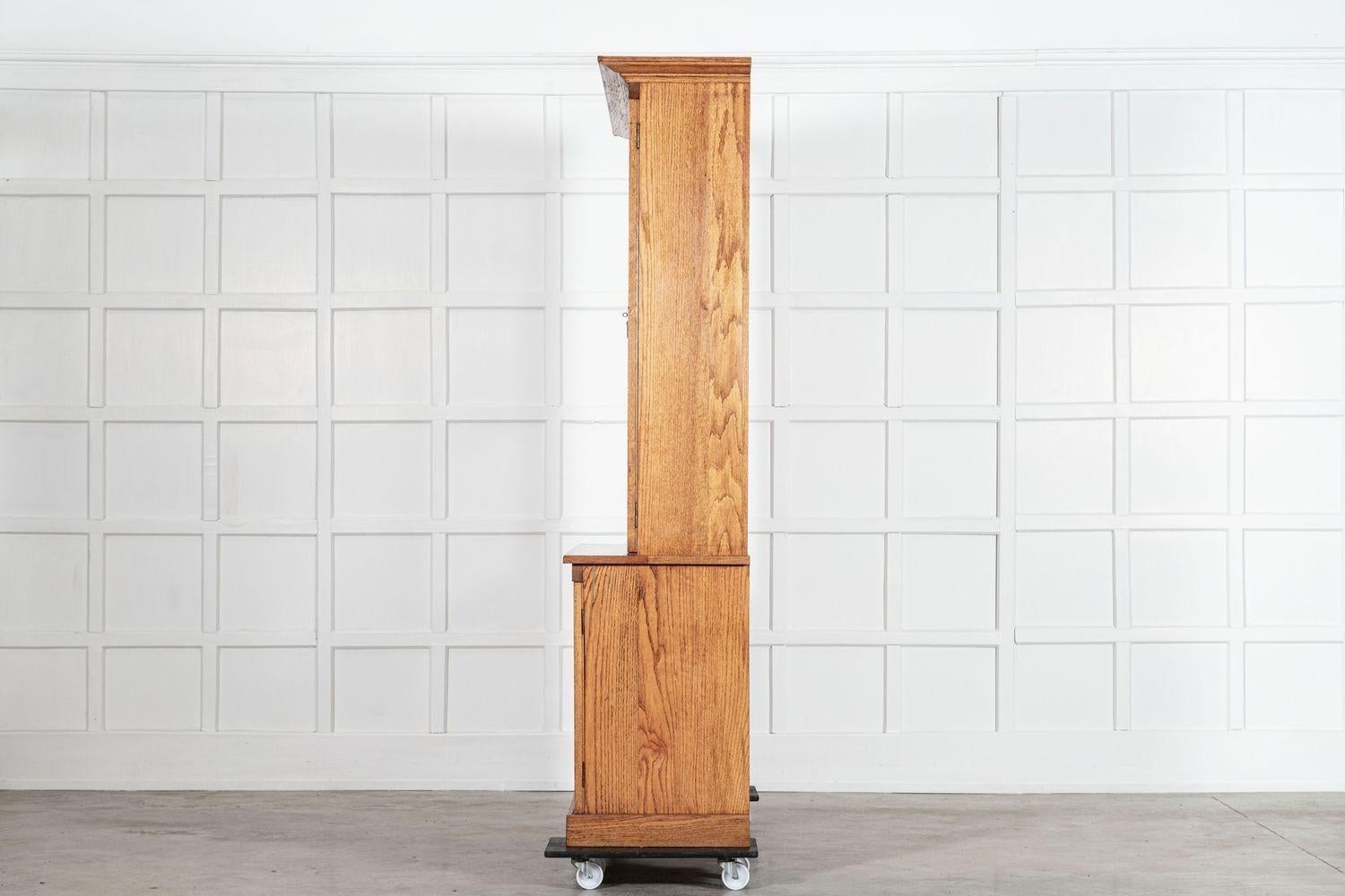 Large English Oak Glazed Dresser 2
