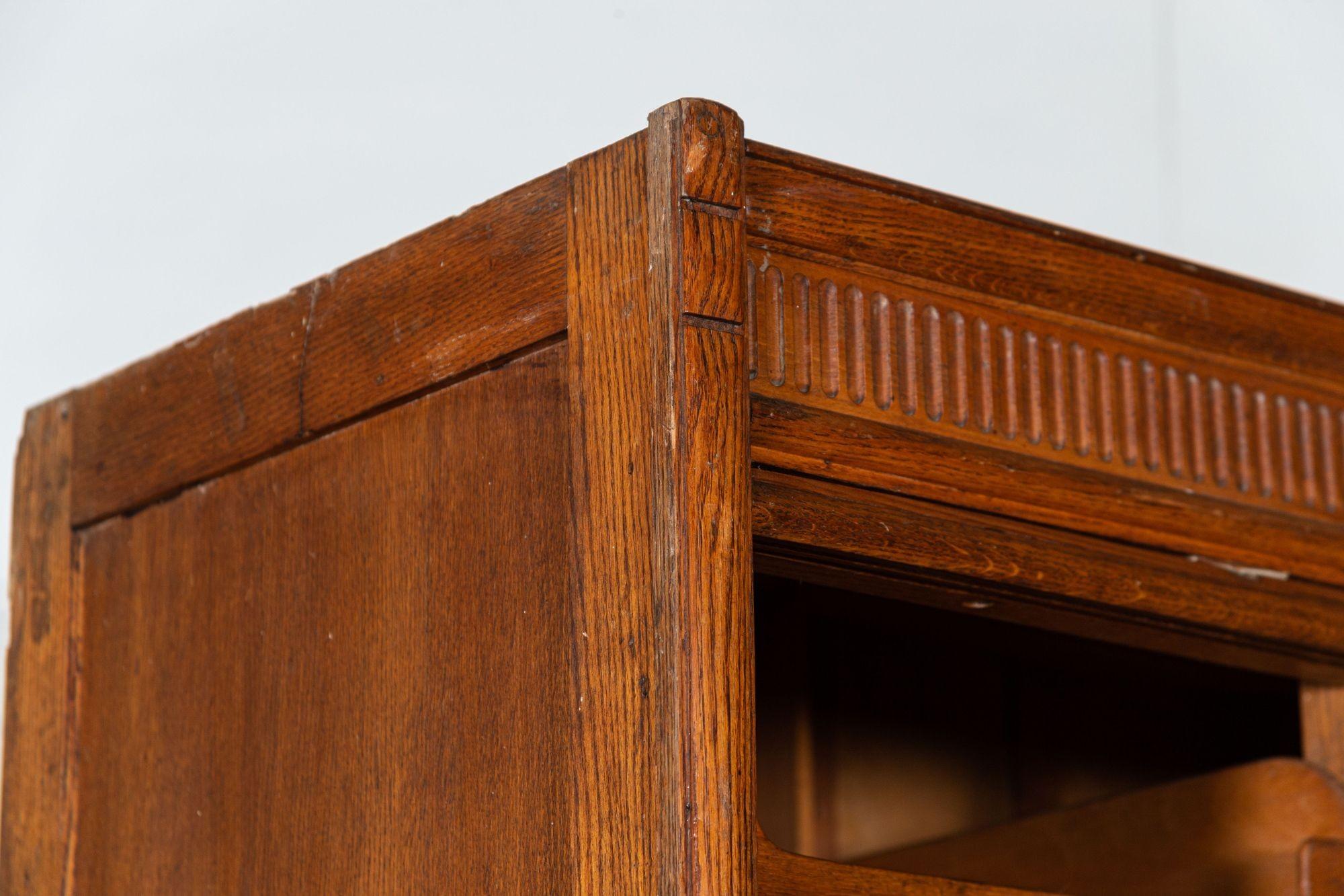 20th Century Large English Oak Haberdashery Cabinet For Sale