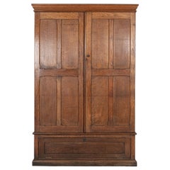 Antique Large English Oak Haberdashery Collectors Cabinet