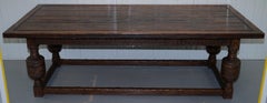 Large English Oak Jacobean Style Refectory Dining Table Sets Upto 10