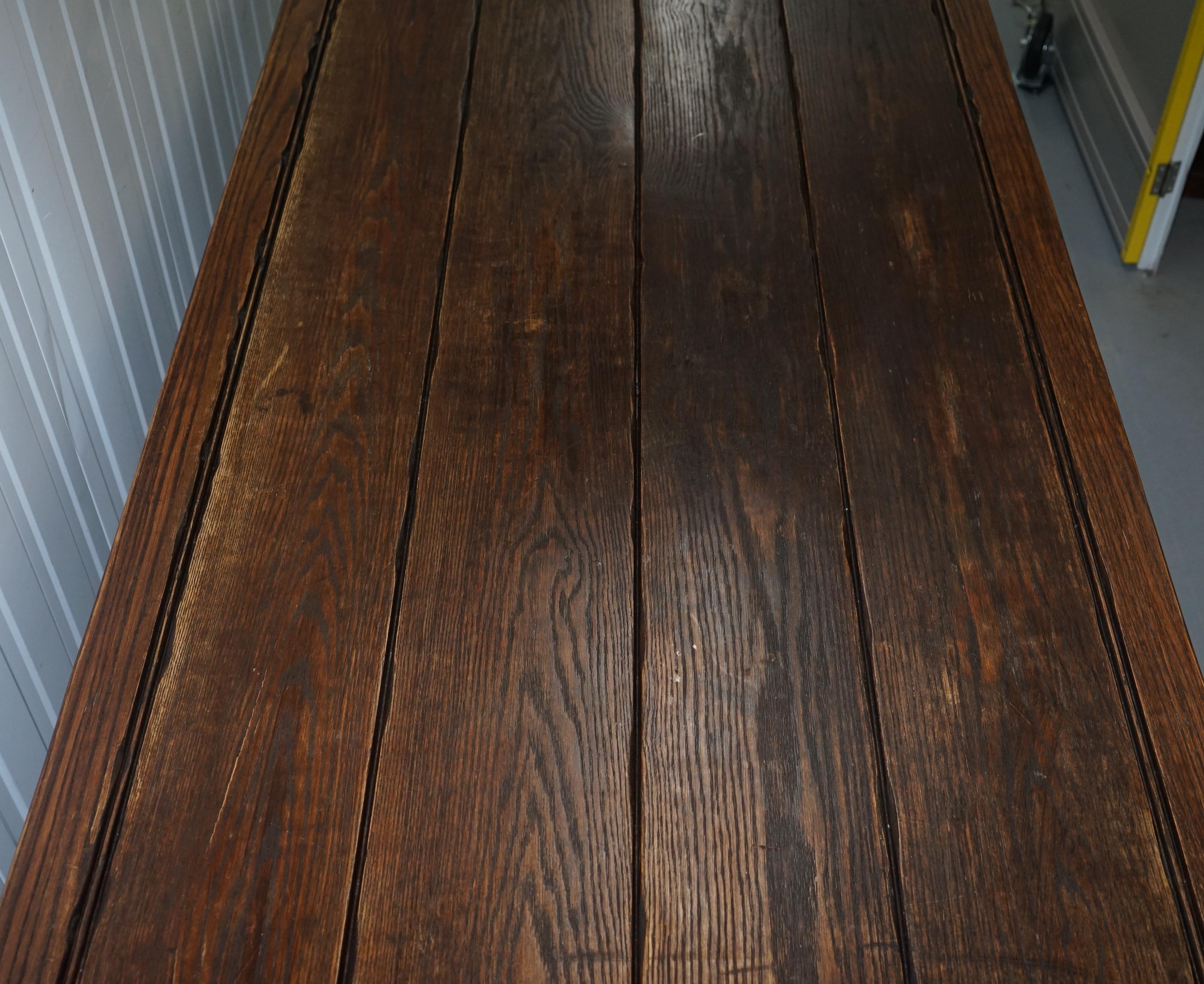Large English Oak Jacobean Style Refectory Dining Table Sets Upto 10 In Fair Condition In West Sussex, Pulborough